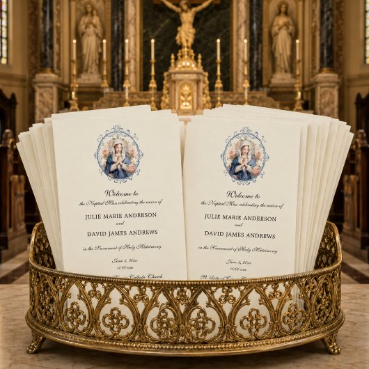 Programme de mariage élégant pour la messe latine