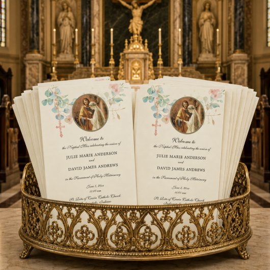 Programme de mariage élégant pour la messe latine