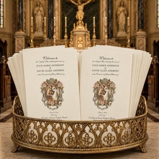Programme de Mariage Élégant pour la Messe Latine 
