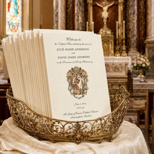 Programme de Mariage Élégant pour la Messe Latine
