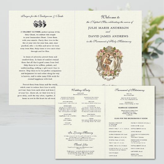 Programme de Mariage Élégant pour la Messe Latine 