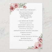 Programme de mariage élégant poussiéreux rose flor (Dos)