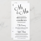 Programme de mariage élégant / Programme de mariag (Devant / Derrière)