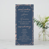 Programme de mariage élégant rose gold et marine (Debout devant)