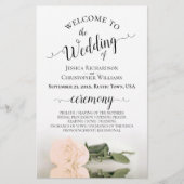 Programme de mariage élégant rose pêche rose pâle (Devant)