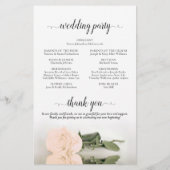Programme de mariage élégant rose pêche rose pâle (Dos)