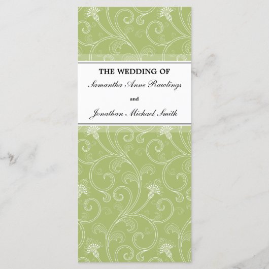 Programme de mariage - Élégant Sage Green Victoria (Devant)