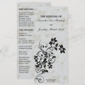 Programme de mariage - Élégant Silver Floral (Devant / Derrière)