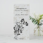 Programme de mariage - Élégant Silver Floral (Debout devant)