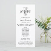 Programme de mariage élégant typographie noir et b (Debout devant)
