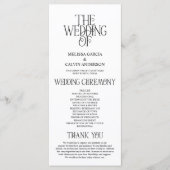 Programme de mariage élégant typographie noir et b (Devant)