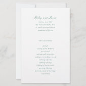 Programme de mariage élégant vert émeraude propre (Devant)