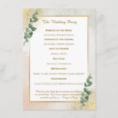 Programme de mariage élégant vert et or (Dos)