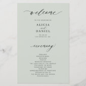 Programme de mariage élégant vert sauge budget (Devant)