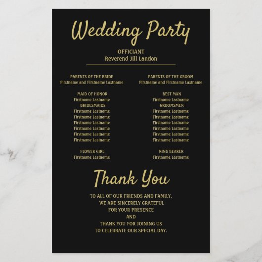 Programme de mariage élégant violet et or (Dos)