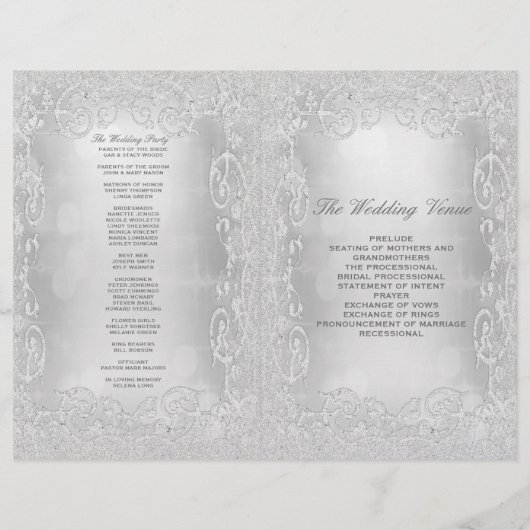 Programme de mariage Elégante Parties scintillant (Dos)