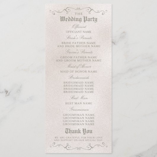 PROGRAMME DE MARIAGE | Élégante Rose rouge de beau (Dos)