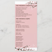 Programme de mariage - Élégantes fleurs de cerises (Dos)