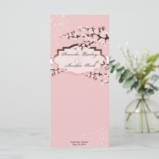 Programme de mariage - Élégantes fleurs de cerises (Debout devant)