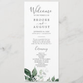 Programme de mariage Emerald Greenery (Devant)