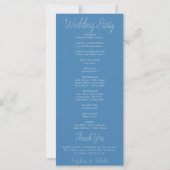 Programme de mariage en acier bleu pour M. et Mme  (Dos)