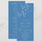 Programme de mariage en acier bleu pour M. et Mme  (Devant / Derrière)