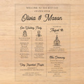 Programme de mariage en acrylique infographique mo (Recto)