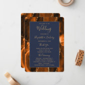 Programme de mariage en agate orange brûlé et bleu (Devant/Arrière en situation)