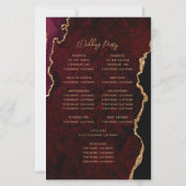 Programme de mariage en agate rouge Bourgogne doré (Dos)