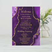 Programme de mariage en Agate Violet et Or (Debout devant)