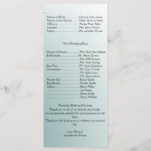 Programme de mariage en bambou naturel turquoise (Dos)