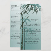 Programme de mariage en bambou naturel turquoise (Devant / Derrière)