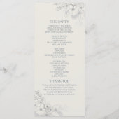 Programme de mariage en bleu poussiéreux botanique (Dos)