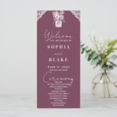 Programme de mariage en bocal mason Country Lace B (Debout devant)