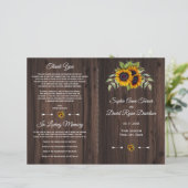 Programme de mariage en bois aquarelle rustique av (Debout devant)