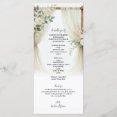 Programme de mariage en bois floral avec arche en  (Dos)