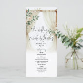 Programme de mariage en bois floral avec arche en  (Debout devant)