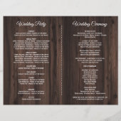 Programme de mariage en bois floral blanc aquarell (Dos)