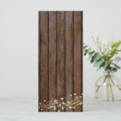 Programme de mariage en bois foncé Brown Menu (Debout devant)