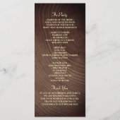 Programme de mariage en bois rustique avec guirlan (Dos)