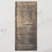 Programme de mariage en bois rustique corde d'amou (Dos)