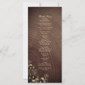 Programme de mariage en bois rustique de campagne (Dos)