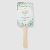 Programme de mariage en bois rustique et éventail (Dos)