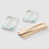 Programme de mariage en bois rustique et éventail (Non-assemblé)