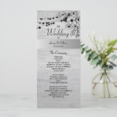 Programme de mariage en bois rustique noir et blan (Debout devant)