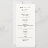 Programme de mariage en calligraphie de style form (Dos)