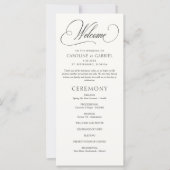 Programme de mariage en calligraphie de style form (Devant)