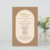 Programme de mariage en calligraphie script terreu (Debout devant)