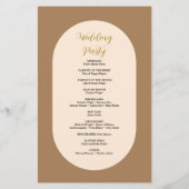 Programme de mariage en calligraphie script terreu (Dos)