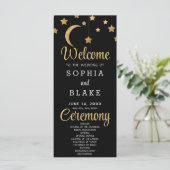 Programme de mariage en croissant d'étoiles dorées (Debout devant)